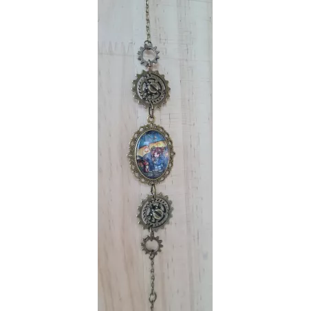 Fille au parapluie ovale chaine 4 engrenages de Laure Phelipon