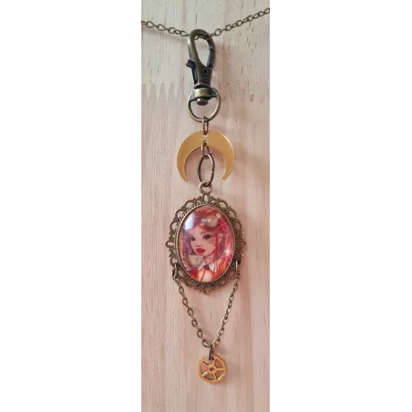 Bijoux de sac.femme à la tasse steampunk  de Laure Phelipon