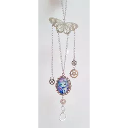 Papillon chat fleuri trois chaines de Laure Phelipon