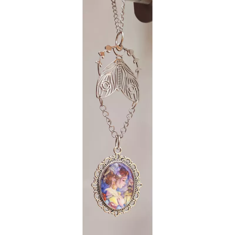 papillon argent, chaine, oval fille lanterne de Laure Phelipon