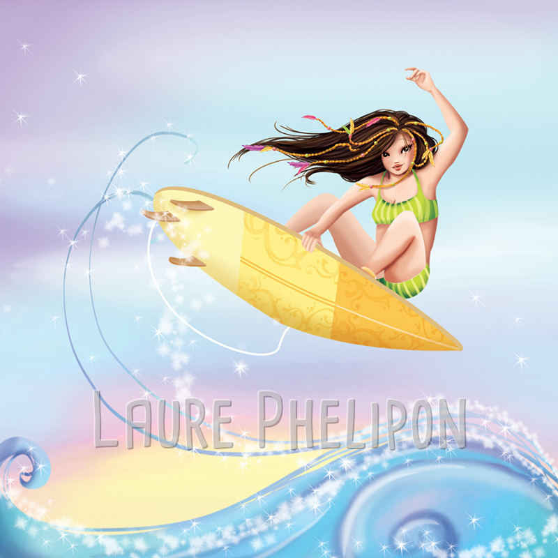 Mer Fille Femme Surf par Laure Phelipon