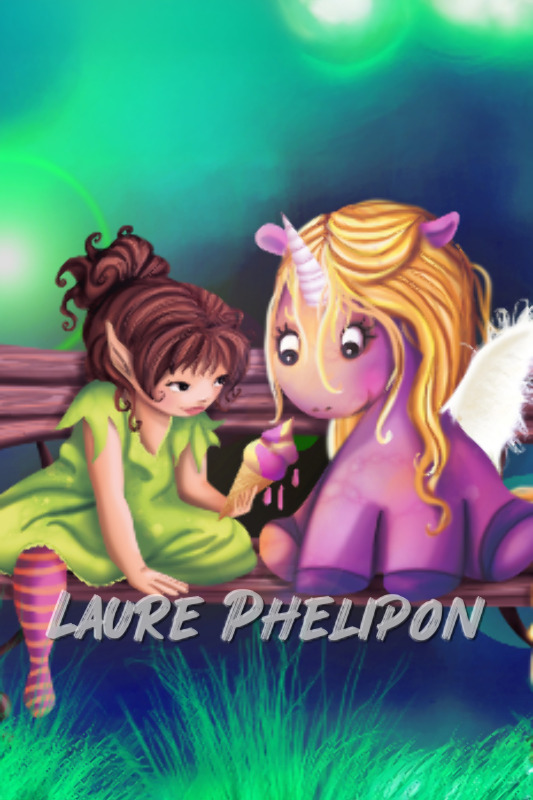 Animal Licorne Cheval Gourmande Fille Lutin Nuit Banc Numérique Glace par Laure Phelipon