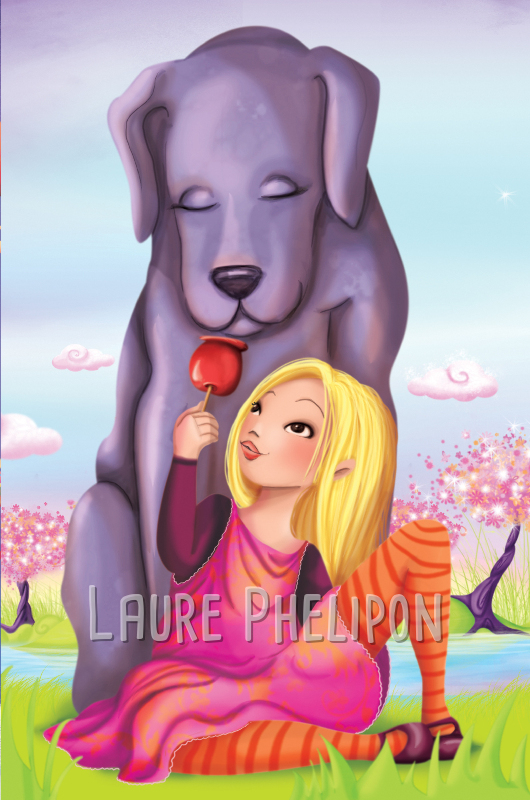Animal Arbre Gourmande Fille Chien Blonde par Laure Phelipon