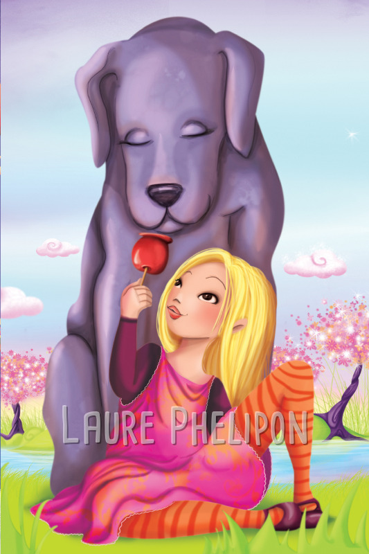 Animal Arbre Gourmande Fille Chien Blonde par Laure Phelipon