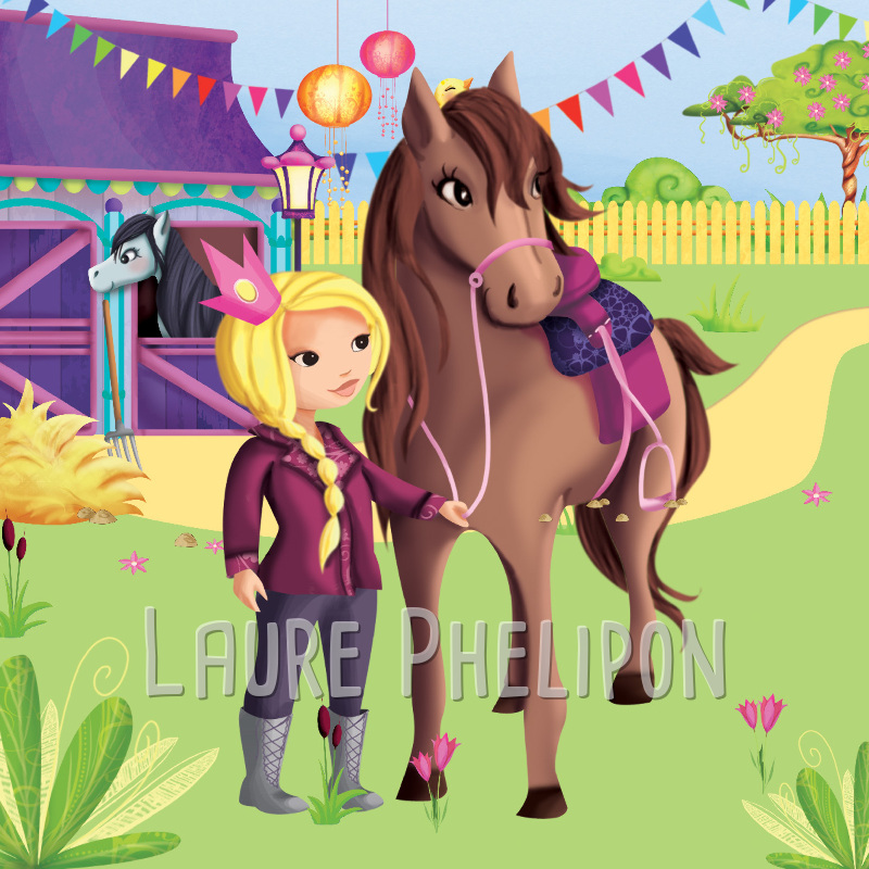Animal Cheval Fille Equitation Numérique Princesse par Laure Phelipon