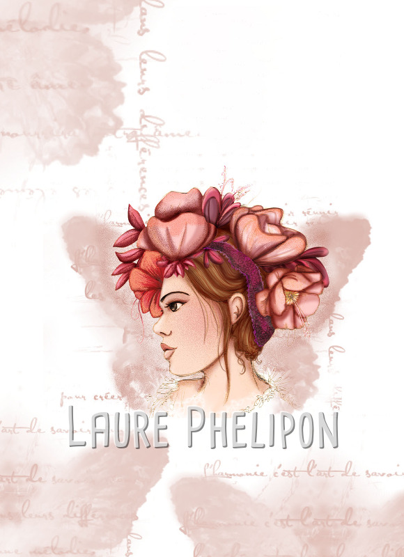 Fleur Fille Femme Numérique Portrait par Laure Phelipon