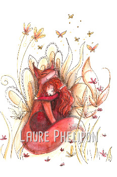 Câlin à un renard par Laure Phelipon