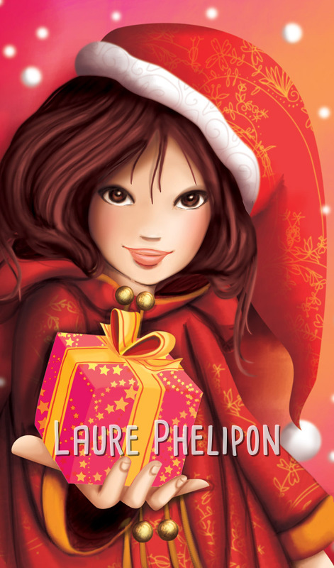 Noël Fille Femme Cadeau Numérique Rouge par Laure Phelipon