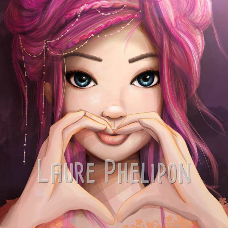 Coeur Fille Femme Rose Numérique Violet par Laure Phelipon