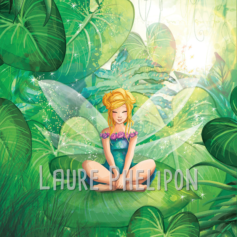 Fée Fille Forêt Nature Blonde Numérique par Laure Phelipon