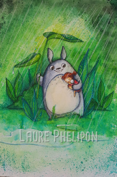 Un petit coin de parapluie - Aquarelle par Laure Phelipon
