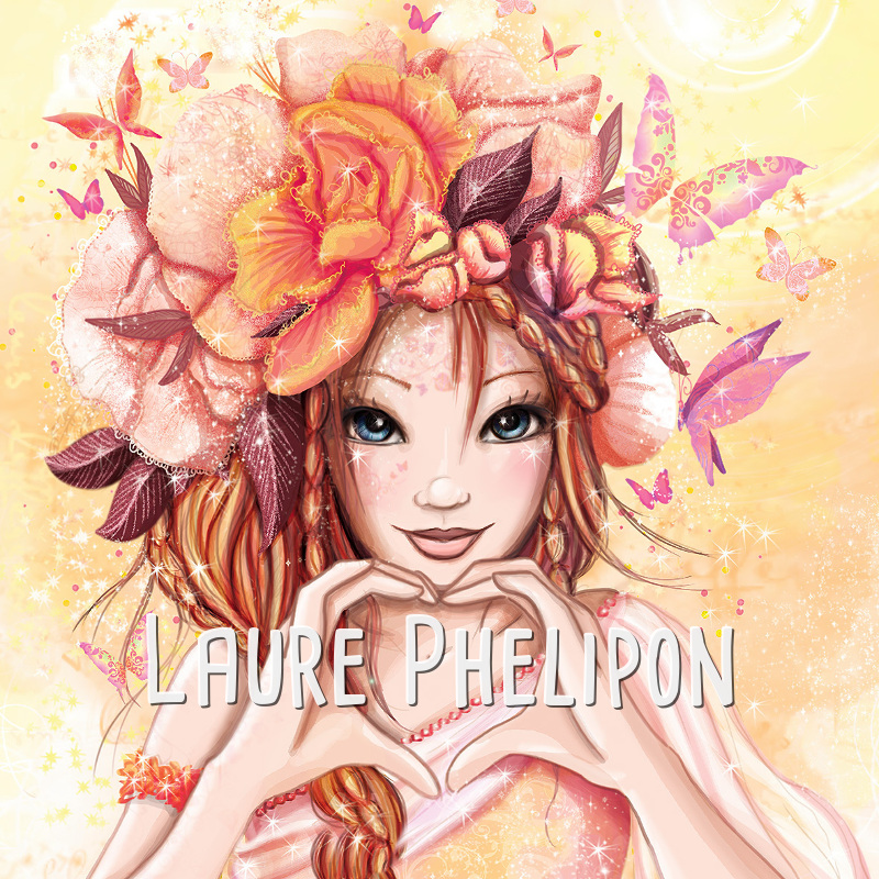 Fleur Papillon Coeur Femme Numérique par Laure Phelipon
