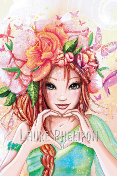 Cœur en fleurs vert par Laure Phelipon