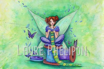 Bobines - Aquarelle du cahier de colorias par Laure Phelipon