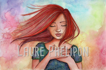 Rousse - Aquarelle du cahier de coloriages par Laure Phelipon