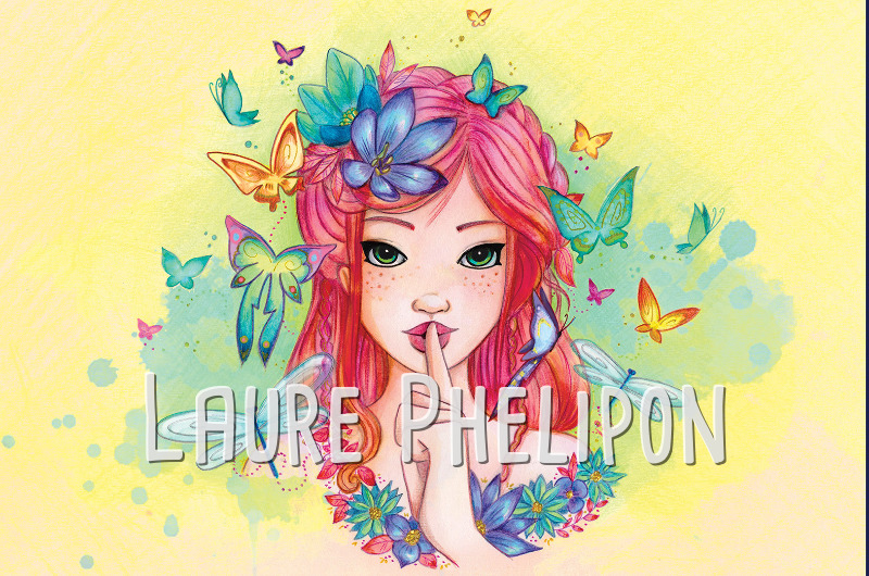 Papillon Aquarelle Femme par Laure Phelipon