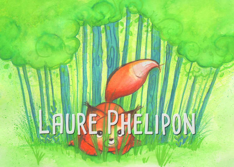 Renard Aquarelle Forêt par Laure Phelipon