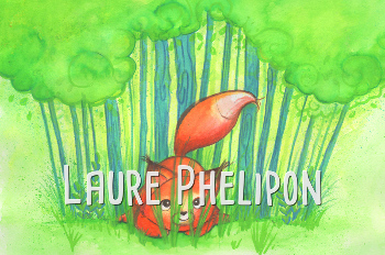 Renard dans l'herbe - Aquarelle par Laure Phelipon
