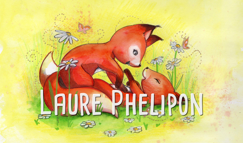 Fleur Renard Aquarelle Duo par Laure Phelipon