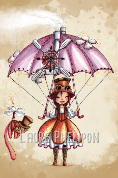 Miss parachute steam punk par Laure Phelipon
