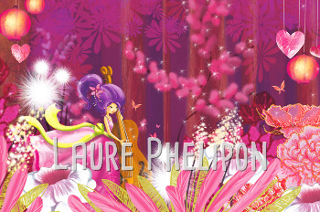 Forêt rose avec musicienne par Laure Phelipon