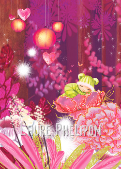 Forêt rose avec bébé par Laure Phelipon