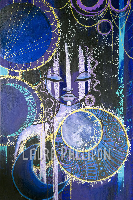 Lune Femme Acrylique par Laure Phelipon