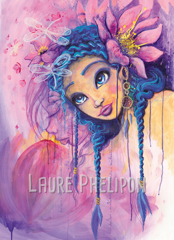 Fleur Femme Acrylique par Laure Phelipon