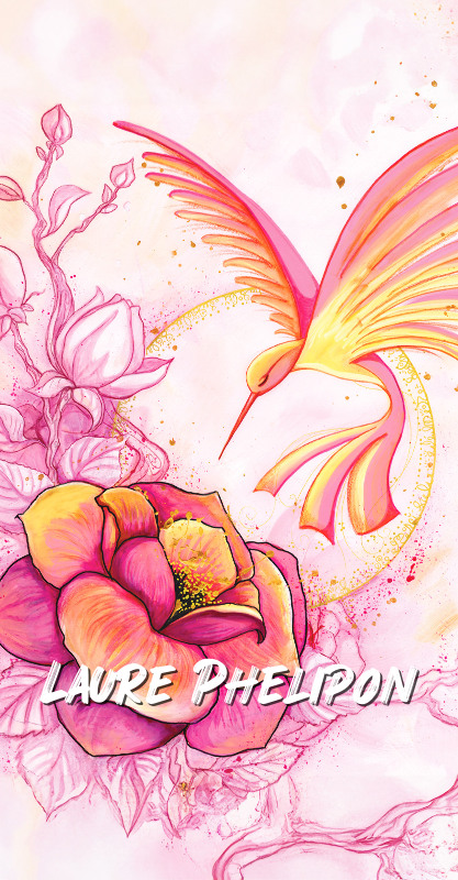 Fleur Oiseau Acrylique par Laure Phelipon