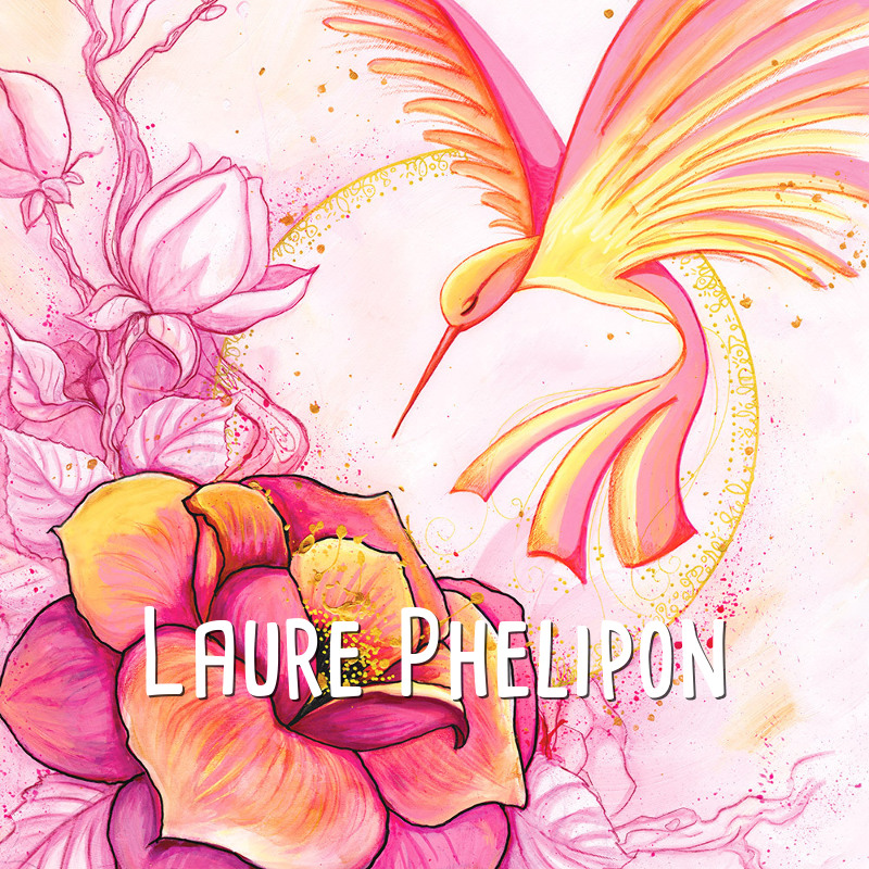 Fleur Oiseau Acrylique par Laure Phelipon