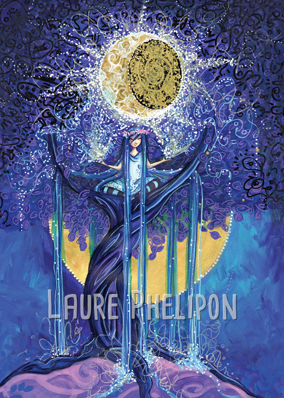 Arbre Fille Lune Femme Acrylique par Laure Phelipon
