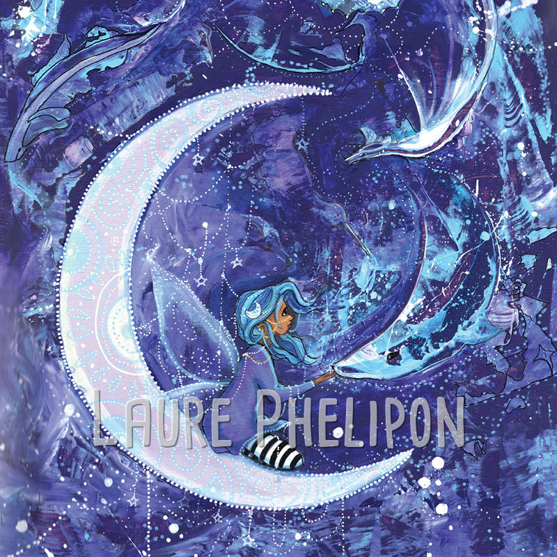 Lune Femme Acrylique par Laure Phelipon