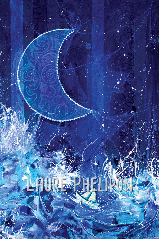 Mer Lune Acrylique Vague par Laure Phelipon