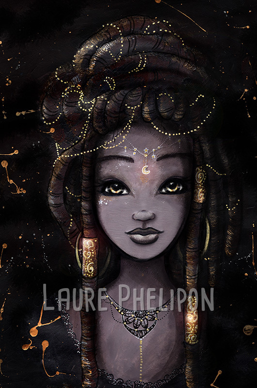 Lune Femme Acrylique Cheveux Bijou par Laure Phelipon