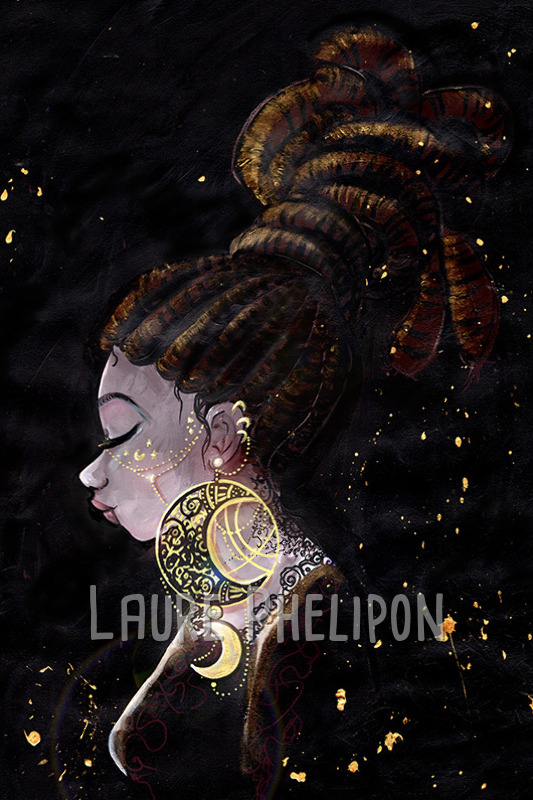 Fille Lune Femme Acrylique Cheveux Bijou par Laure Phelipon