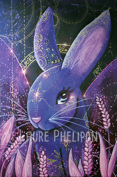 Lapin violet - Peinture par Laure Phelipon