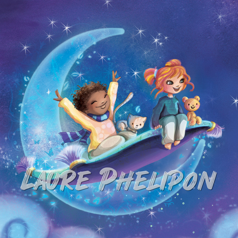 Chat Garçon Fille Lune Nuit Numérique Ours Oracle Sommeil par Laure Phelipon