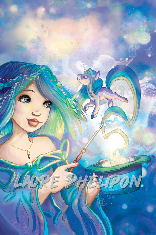 Licorne Magicienne Fille Magie Numérique par Laure Phelipon