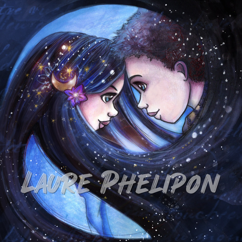Aquarelle Nuit Amoureuse Amour Connexion Amoureux par Laure Phelipon