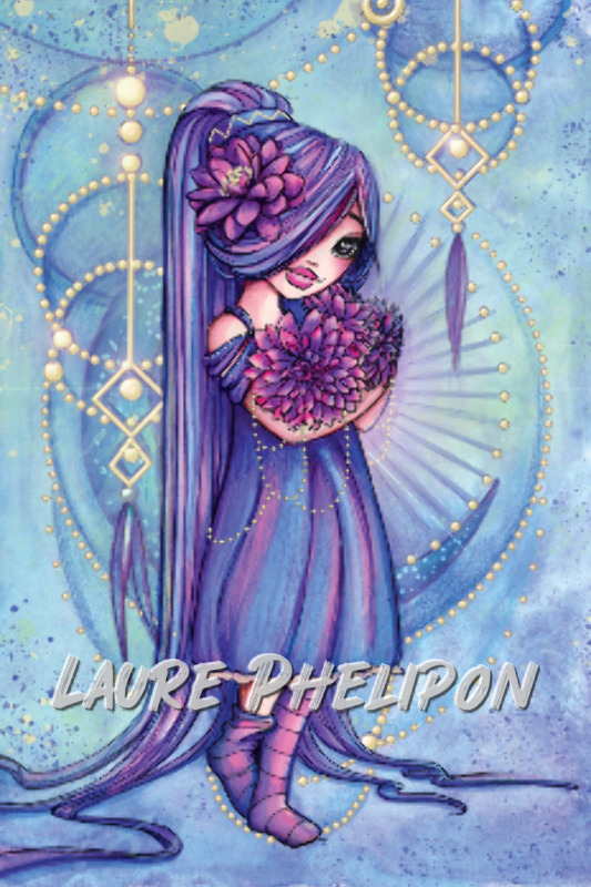 Fée Fleur Motif Magicienne Fille Femme Magie Horoscope Vierge par Laure Phelipon