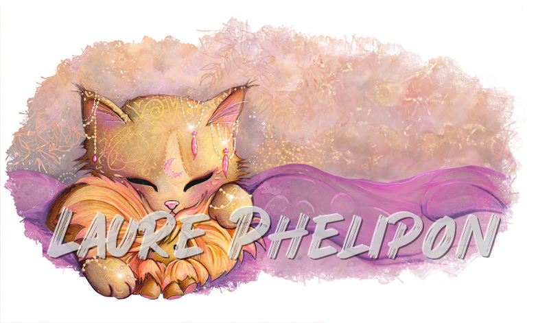 Chat Doudou Aquarelle Lion Peluche Astrologie par Laure Phelipon