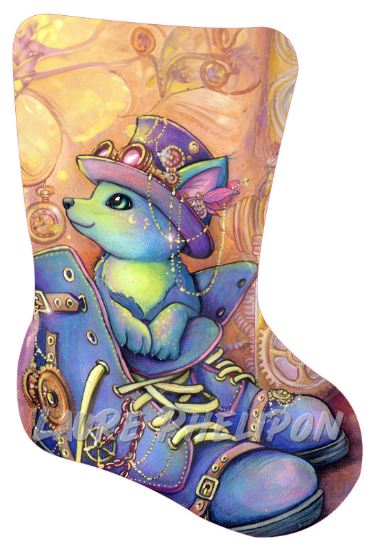 Loup Renard Steampunk Aquarelle Chapeau Chaussure Bottes par Laure Phelipon