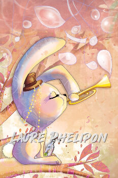 Lapin trompettiste par Laure Phelipon