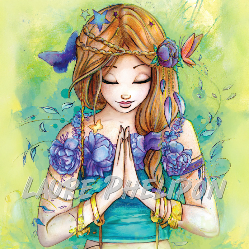 Femme Portrait Namasté par Laure Phelipon