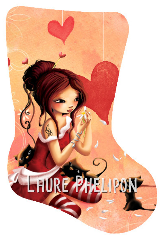 Chat Animal Fleur Coeur Fille Collant Amoureuse Numérique par Laure Phelipon