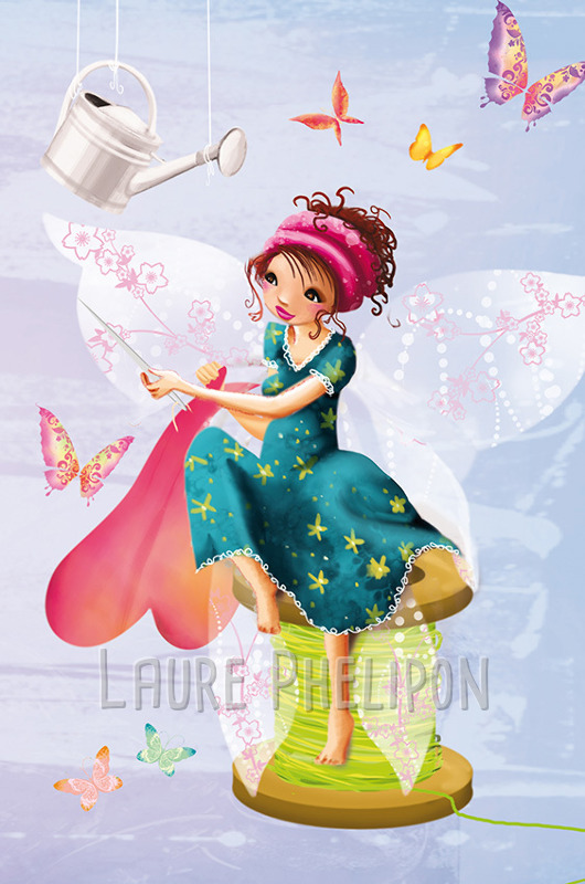 Couture Fée Papillon Coeur Fille Numérique par Laure Phelipon