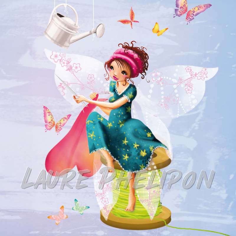 Couture Fée Papillon Coeur Fille Numérique par Laure Phelipon