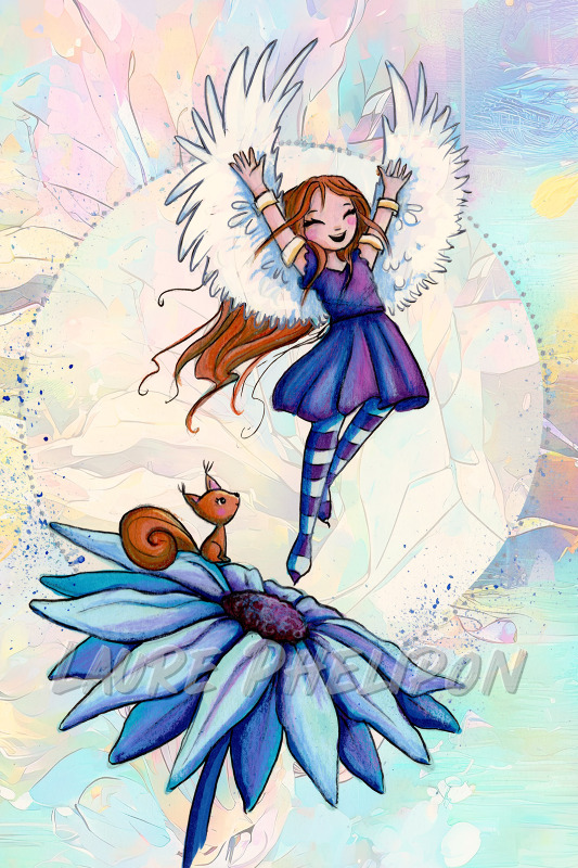Ecureuil Aile inktober Soleil par Laure Phelipon