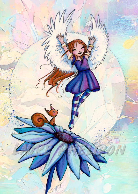 Ecureuil Aile inktober Soleil par Laure Phelipon