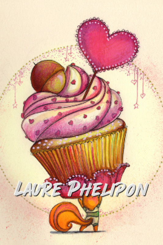 Gâteau Gourmande Aquarelle Cupcake Ecureuil inktober Collation par Laure Phelipon